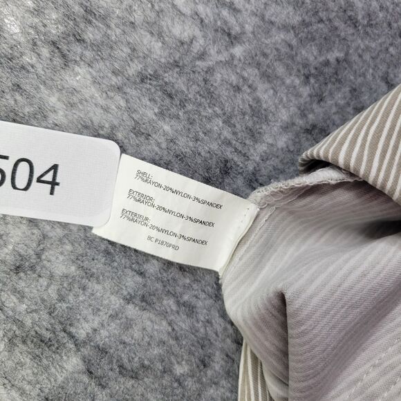 Insight Women Pants 14 Capri Cropped Stretchy Stripped Elastic Waist Pull On Tan - Picture 6 of 9